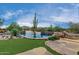 Stunning pool area with a large pool and mountain views at 35140 N 52Nd Pl, Cave Creek, AZ 85331