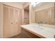 Modern bathroom with gray vanity and quartz countertop at 292 Leisure World --, Mesa, AZ 85206
