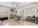 Home office with built-in shelving and ample workspace at 5116 W Trotter Trl, Phoenix, AZ 85083
