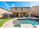 Home with sparkling pool, covered patio, and grassy backyard at 5116 W Trotter Trl, Phoenix, AZ 85083