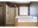 Bathroom with shower and bathtub at 17555 W Dalea Dr, Goodyear, AZ 85338