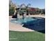Stunning pool and spa with a beautiful water feature at 18206 W Sells Dr, Goodyear, AZ 85395