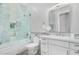 Clean bathroom with a tub shower combination and modern vanity at 12 E Quartz Rock Rd, Phoenix, AZ 85085
