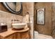 Elegant bathroom with a vessel sink and decorative wall accents at 8157 E Sierra Morena St, Mesa, AZ 85207
