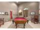 Game room featuring a billiard table and comfortable seating at 8157 E Sierra Morena St, Mesa, AZ 85207