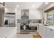 Updated kitchen featuring stainless steel appliances and white cabinetry at 2520 E Flower St, Phoenix, AZ 85016
