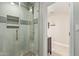 Large walk-in shower with multiple shower heads at 2520 E Flower St, Phoenix, AZ 85016
