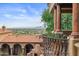 Balcony with scenic mountain views and wrought iron railings at 12913 N 119Th St, Scottsdale, AZ 85259