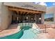 Private pool with tiled accents and a brick patio area at 23832 N 112Th Pl, Scottsdale, AZ 85255
