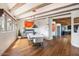 Spacious dining area with hardwood floors and wood beams at 23832 N 112Th Pl, Scottsdale, AZ 85255