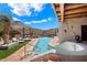 Luxury pool with a built-in spa and stunning desert views at 23832 N 112Th Pl, Scottsdale, AZ 85255