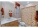 Small bathroom with shower/tub combo and patterned curtain at 42818 W Morning Dove Ln, Maricopa, AZ 85138