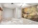 Bedroom with nature mural and ceiling fan at 515 W Romley Ave, Phoenix, AZ 85041