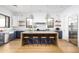 Modern kitchen with blue cabinetry and large island at 6836 N 13Th Pl # B, Phoenix, AZ 85014