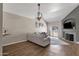 Spacious living room with fireplace and patio access at 930 N Mesa Dr # 2037, Mesa, AZ 85201