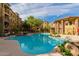 Inviting swimming pool surrounded by landscaping and patio furniture at 5350 E Deer Valley Dr # 4435, Phoenix, AZ 85054