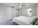Cozy bedroom with double bed and access to bathroom and hallway at 7761 N 19Th Ln, Phoenix, AZ 85021