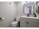 Updated bathroom with a vanity, toilet, and modern fixtures at 7761 N 19Th Ln, Phoenix, AZ 85021