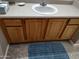 Bathroom vanity with sink and wood cabinets at 14950 W Mountain View Blvd # 1111, Surprise, AZ 85374