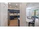 Modern kitchen with stainless steel appliances and blue cabinetry at 41333 N Belfair Way, Anthem, AZ 85086