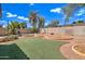 Landscaped backyard with artificial turf and mature trees at 7216 W Irma Ln, Glendale, AZ 85308