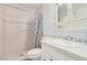 Clean bathroom with shower/tub combo and vanity at 3222 E Pershing Ave, Phoenix, AZ 85032