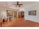 Spacious main bedroom with hardwood floors, access to patio, and views at 6023 E Turquoise Ave, Paradise Valley, AZ 85253