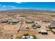 Wide aerial view showcasing the property, multiple structures, and surrounding desert at 23612 W Beacon Ln, Wittmann, AZ 85361