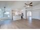 Modern kitchen with white cabinets and island at 9859 W Potter Dr, Peoria, AZ 85382