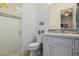 Clean bathroom with shower, toilet and vanity at 12651 S 71St St, Tempe, AZ 85287