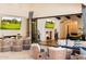 Relaxing indoor patio with fireplace and comfortable seating, perfect for entertaining at 12651 S 71St St, Tempe, AZ 85287