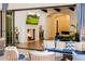 Indoor patio features a fireplace and opens to an outdoor living space at 12651 S 71St St, Tempe, AZ 85287