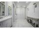 Spacious bathroom with double vanity and marble flooring at 12651 S 71St St, Tempe, AZ 85287