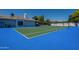 Private tennis court with blue and green surface at 10512 E Cortez Dr, Scottsdale, AZ 85259
