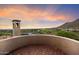 Private patio with mountain and sunset views at 10719 E Rimrock Dr, Scottsdale, AZ 85255
