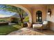Relaxing patio with mountain views and comfortable seating at 10719 E Rimrock Dr, Scottsdale, AZ 85255