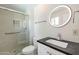 Updated bathroom with a walk-in shower and modern vanity at 3708 E Joan De Arc Ave, Phoenix, AZ 85032