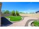 Artificial turf backyard with stone pathway at 1860 W Buckhorn Trl, Phoenix, AZ 85085