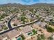 Stunning aerial view showcasing the home's location and neighborhood at 7855 E Kramer St, Mesa, AZ 85207