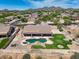 Aerial view showing house with pool, spa, and spacious backyard at 7855 E Kramer St, Mesa, AZ 85207