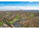 Aerial view of a luxury golf community with clubhouse and homes at 10039 N Mcdowell View Trl, Fountain Hills, AZ 85268
