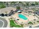 Aerial view of community pool, tennis courts, and clubhouse at 20616 N Ventana W Dr, Peoria, AZ 85373