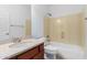 Clean bathroom with a single vanity and bathtub at 9845 E Inglewood St, Mesa, AZ 85207
