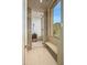 Walk-in shower with built-in bench and mountain view at 42515 N 102Nd St, Scottsdale, AZ 85262