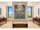 Spa-like bathroom with large windows and mountain views at 42515 N 102Nd St, Scottsdale, AZ 85262