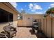 Private backyard with shed, grill, and patio seating at 245 N Aztec Trl, Wickenburg, AZ 85390