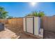 Backyard with storage shed and space for gardening at 11040 E Tumbleweed Ave, Mesa, AZ 85212