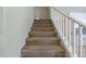 Carpeted staircase with white railing at 11040 E Tumbleweed Ave, Mesa, AZ 85212