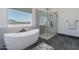 Modern bathroom with a freestanding tub and a walk-in shower at 4655 W Bonnie Ln, Queen Creek, AZ 85144