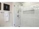Clean bathroom with a walk-in shower and subway tile at 7175 E Camelback Rd # 107, Scottsdale, AZ 85251